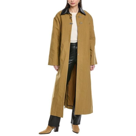 NANUSHKA Jackets & Blazers - Nanushka Womens  Zofia Oversized Coat, Yellow